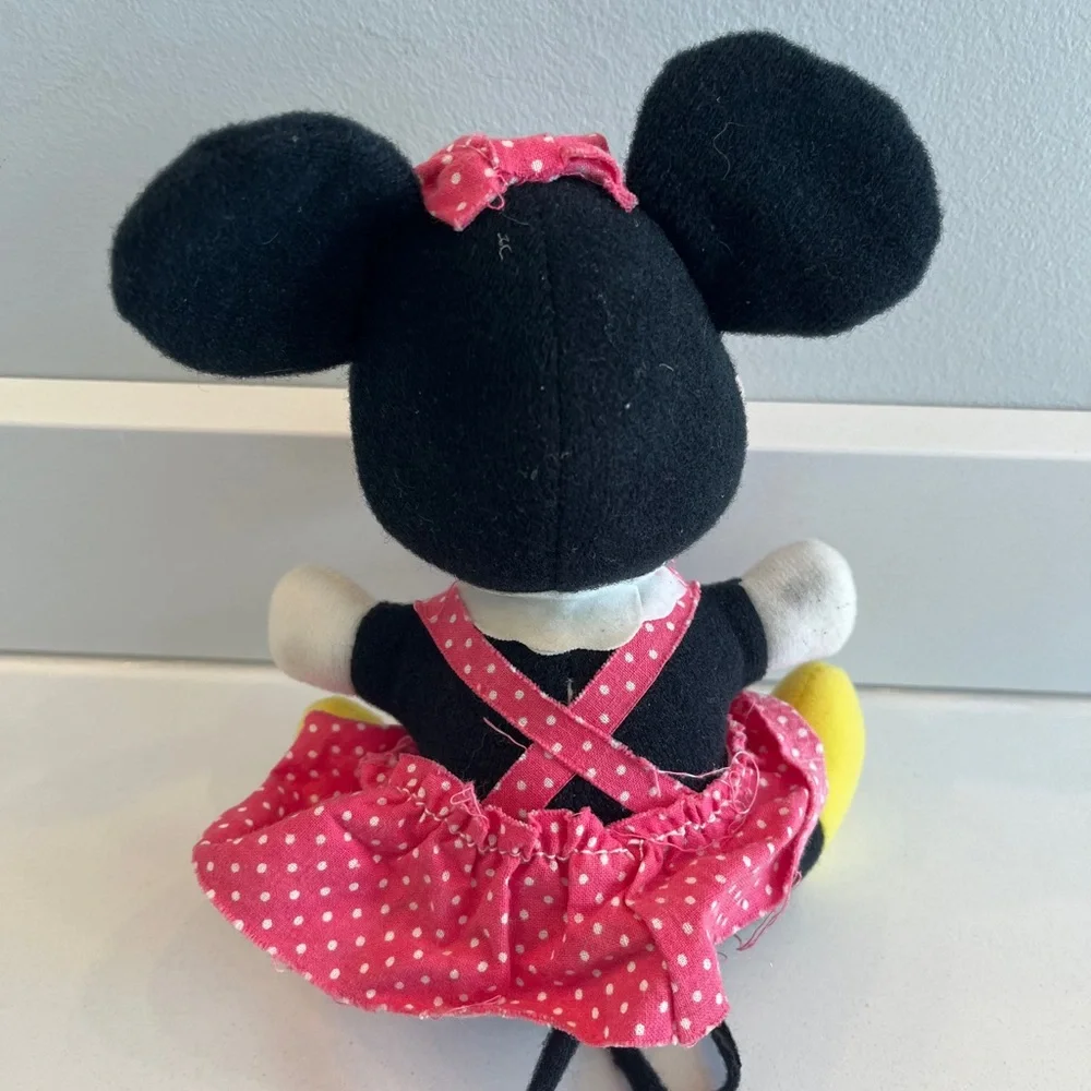 Vintage Disney Minnie Mouse Plush - Black, Pink, Yellow